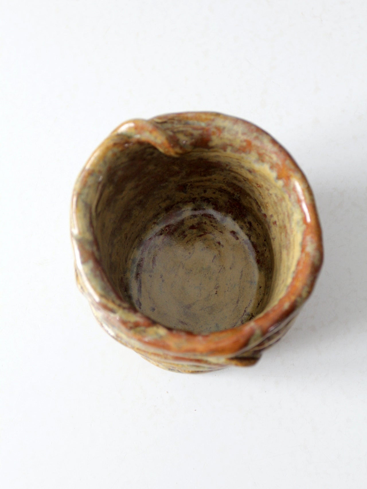 vintage coiled studio pottery vase