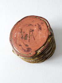 vintage coiled studio pottery vase