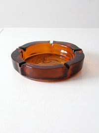 vintage amber glass eagle ashtray