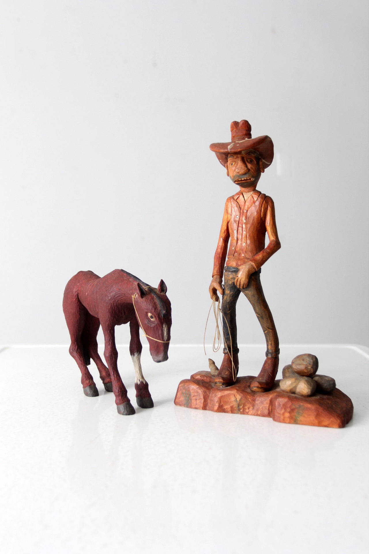vintage American folk art cowboy and horse