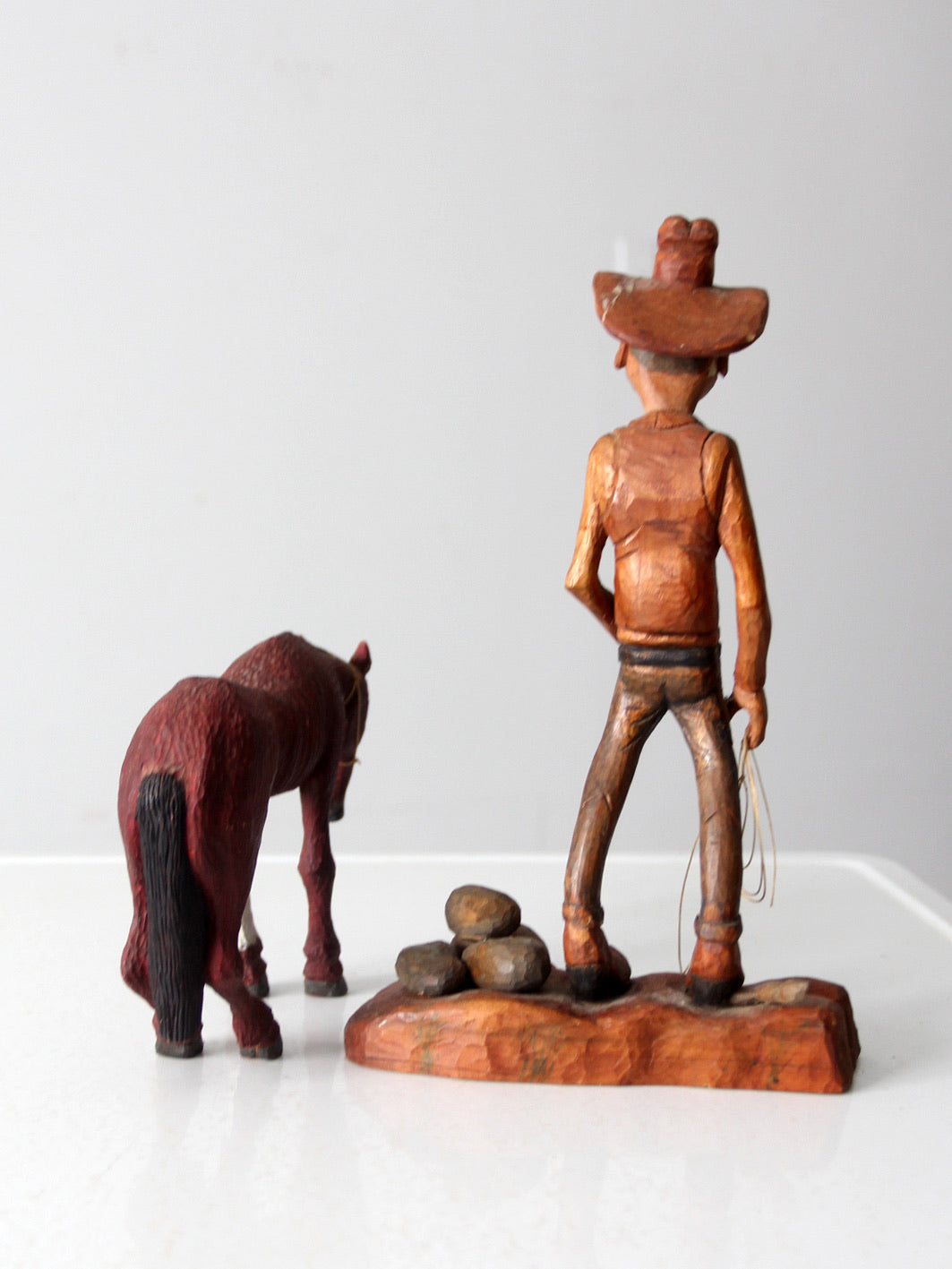 vintage American folk art cowboy and horse