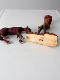 vintage American folk art cowboy and horse