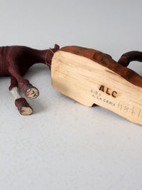 vintage American folk art cowboy and horse