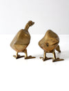 mid century brass bird pair