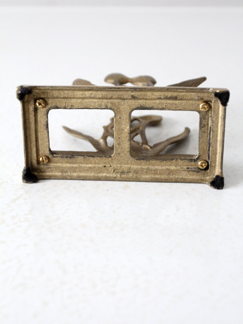 vintage brass napkin or letter holder