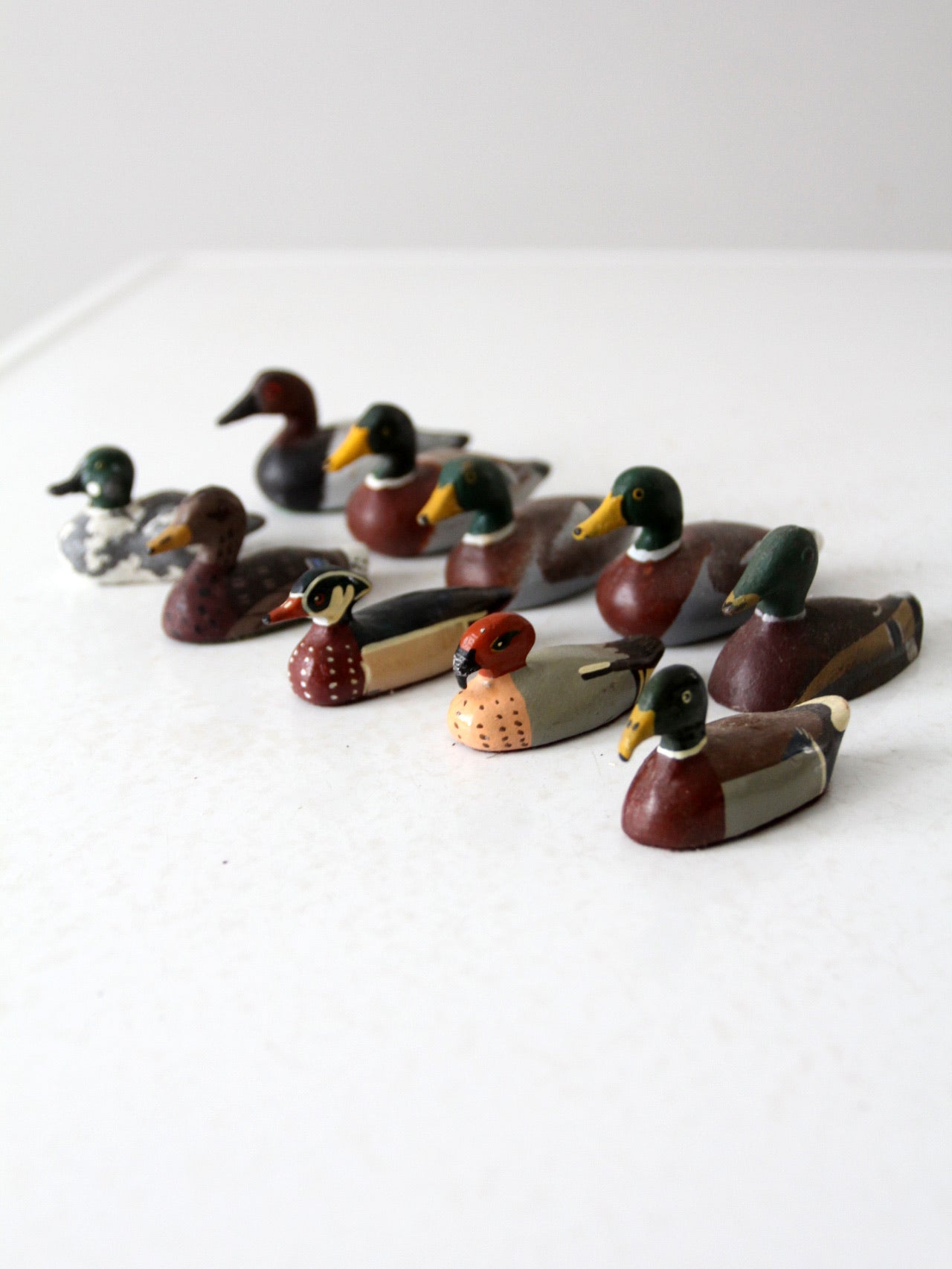 vintage hand painted cast iron duck collection