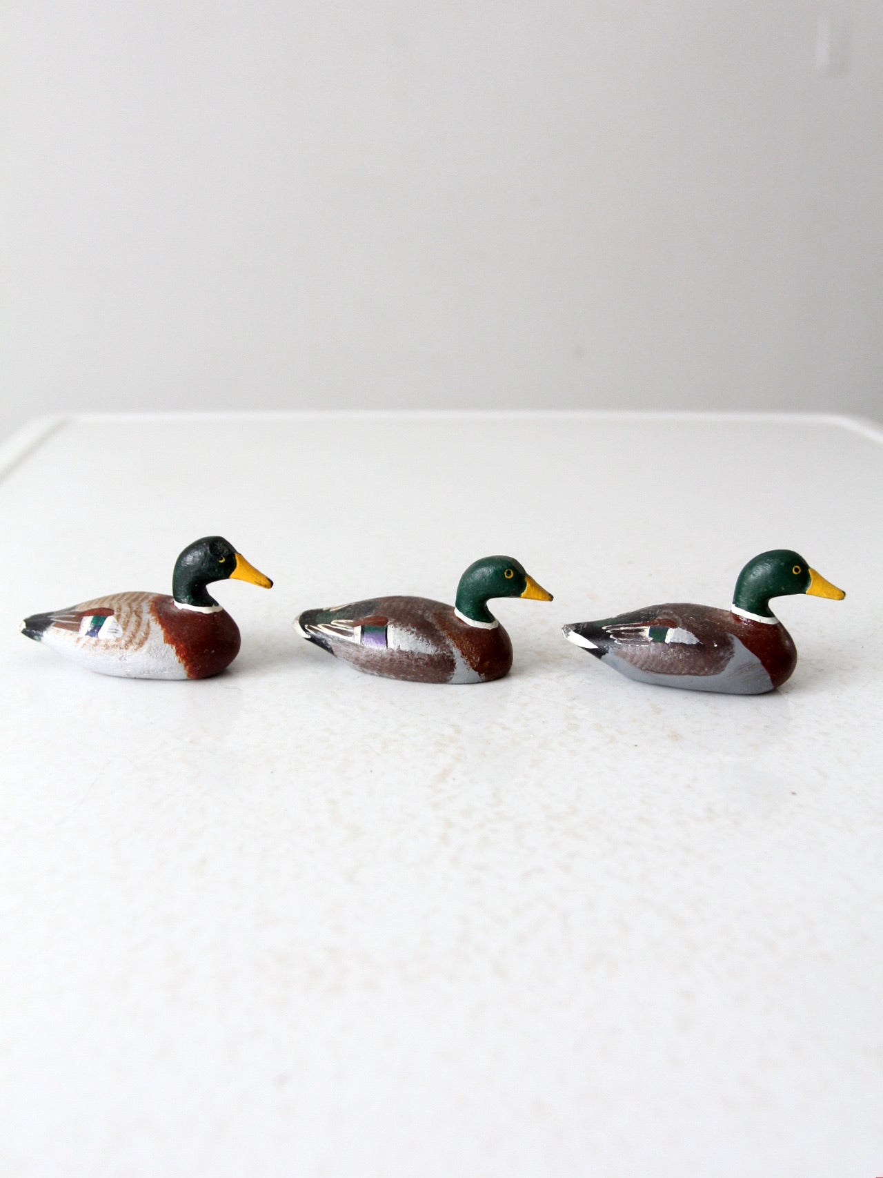 vintage hand painted cast iron duck collection
