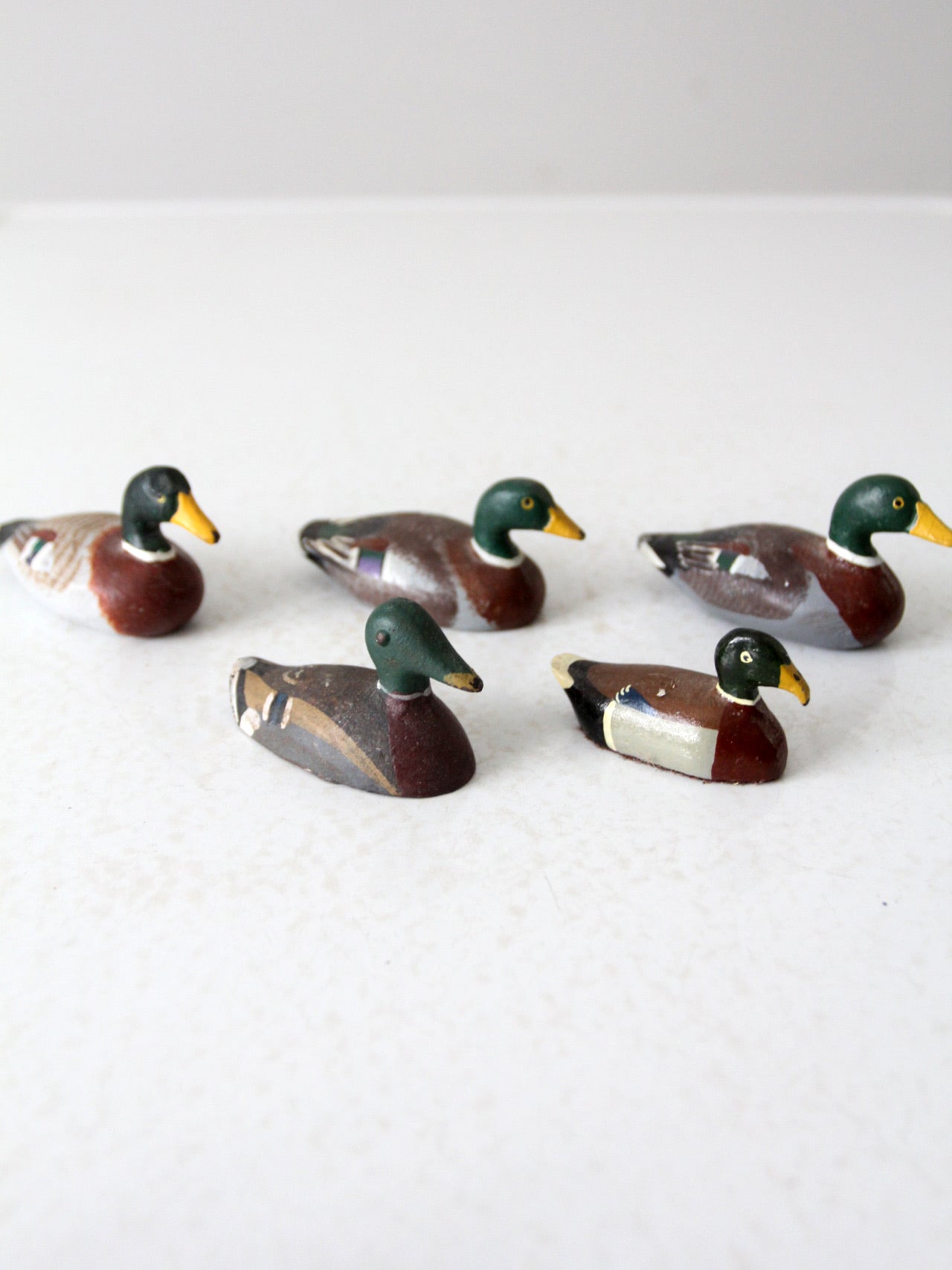 vintage hand painted cast iron duck collection