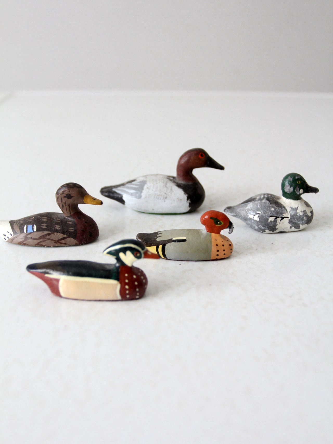 vintage hand painted cast iron duck collection