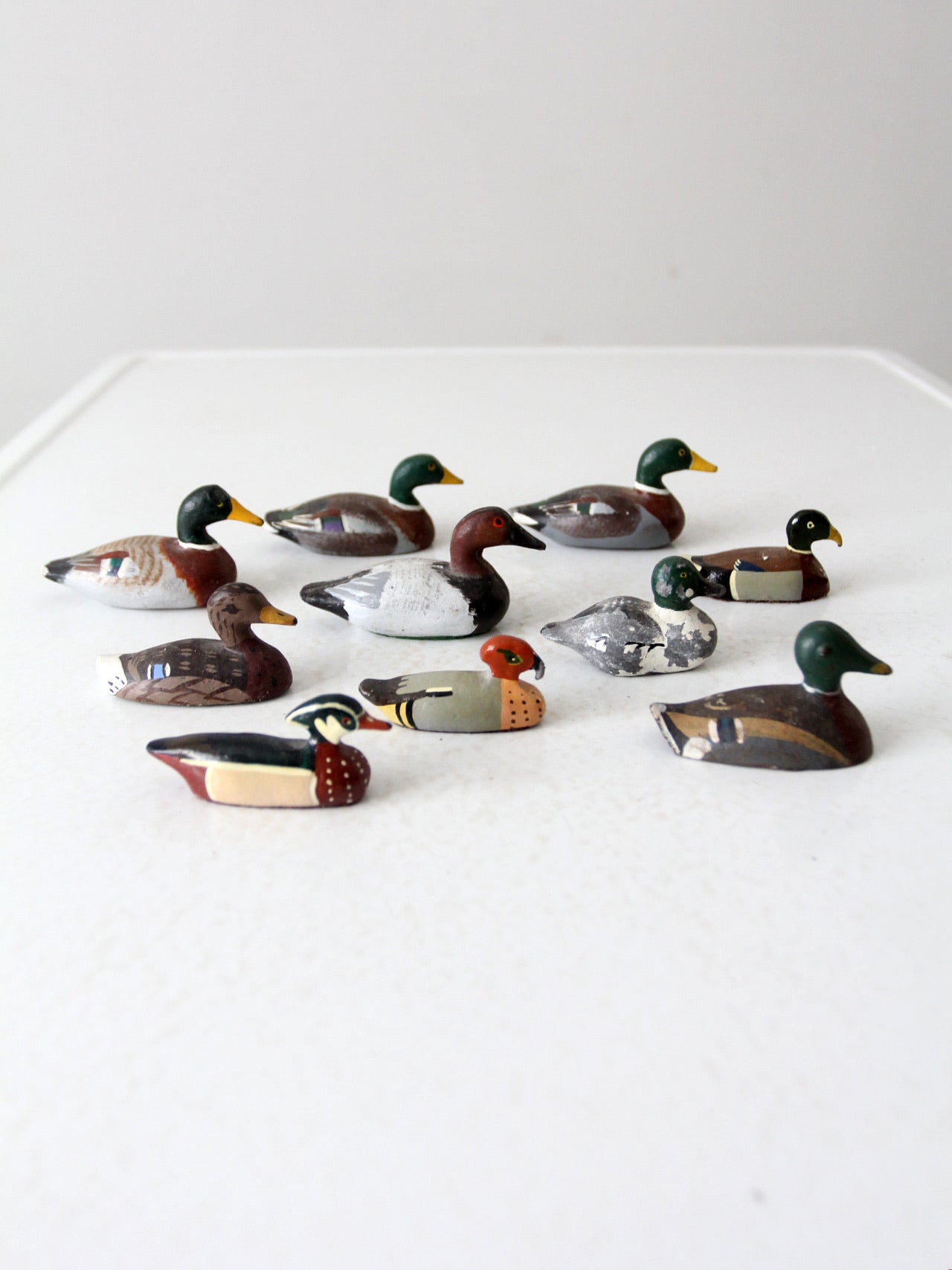 vintage hand painted cast iron duck collection