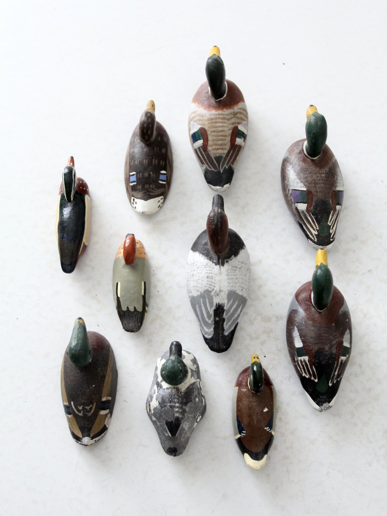 vintage hand painted cast iron duck collection