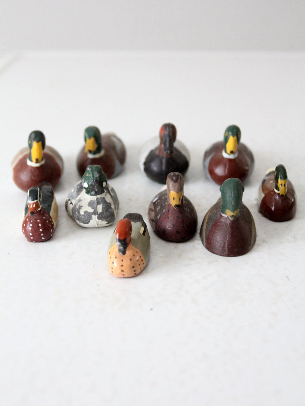 vintage hand painted cast iron duck collection