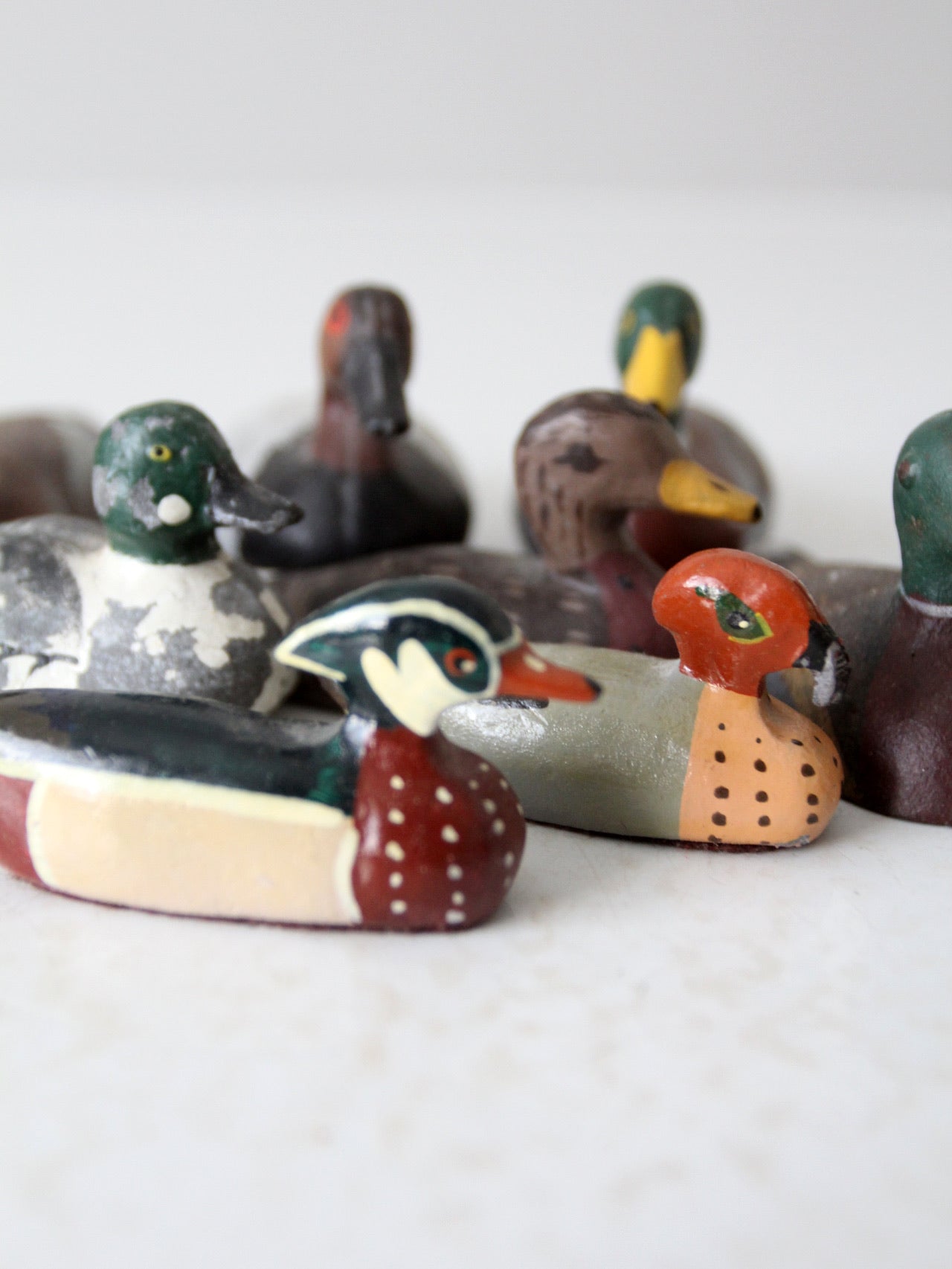 vintage hand painted cast iron duck collection