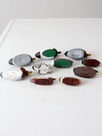 vintage hand painted cast iron duck collection