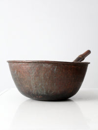 antique hammered copper pot