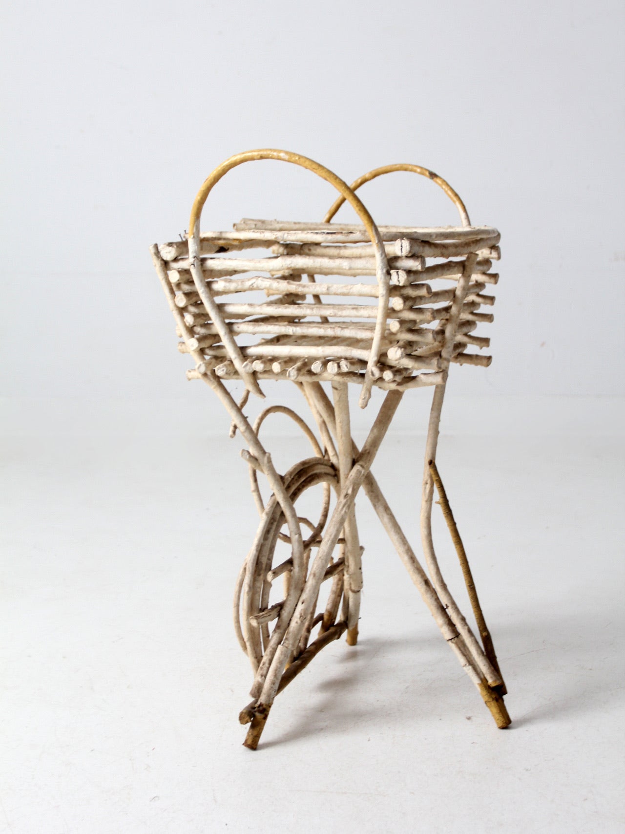 antique Adirondack twig planter table