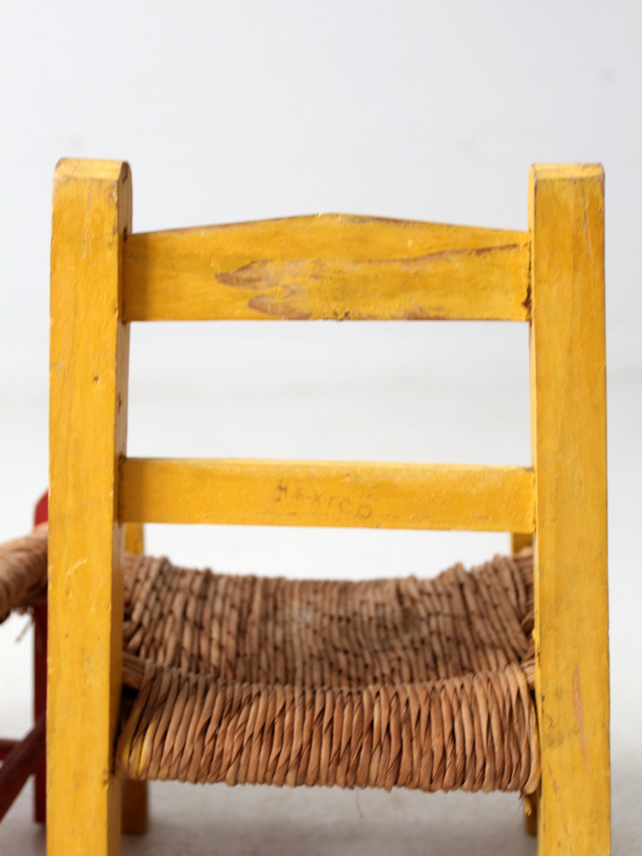 vintage Mexican folk art children's chair pair