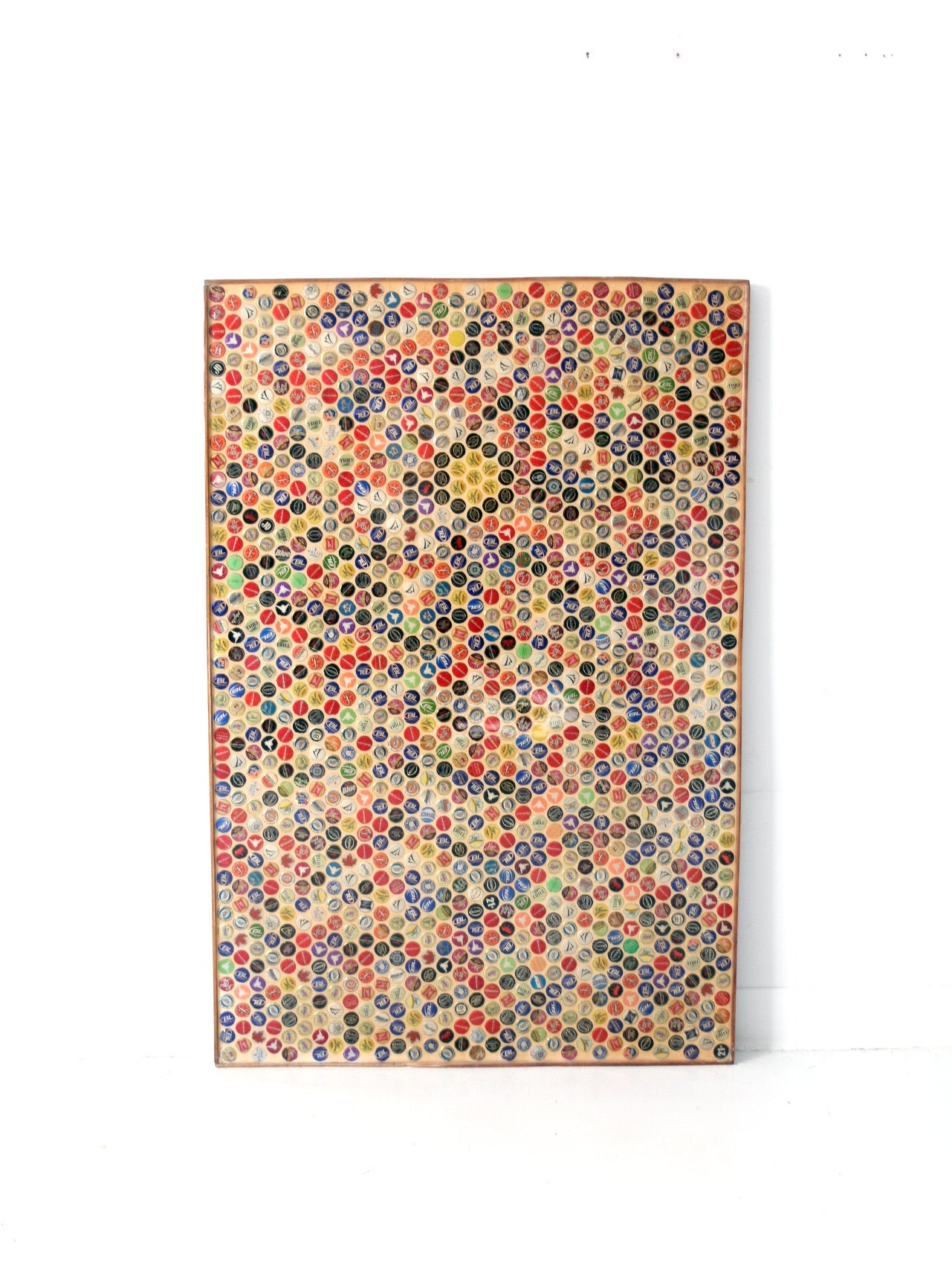 vintage beer bottle cap mosaic wall art or tabletop