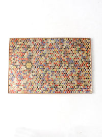 vintage beer bottle cap mosaic wall art or tabletop