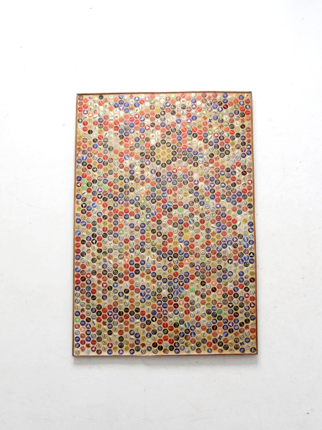 vintage beer bottle cap mosaic wall art or tabletop