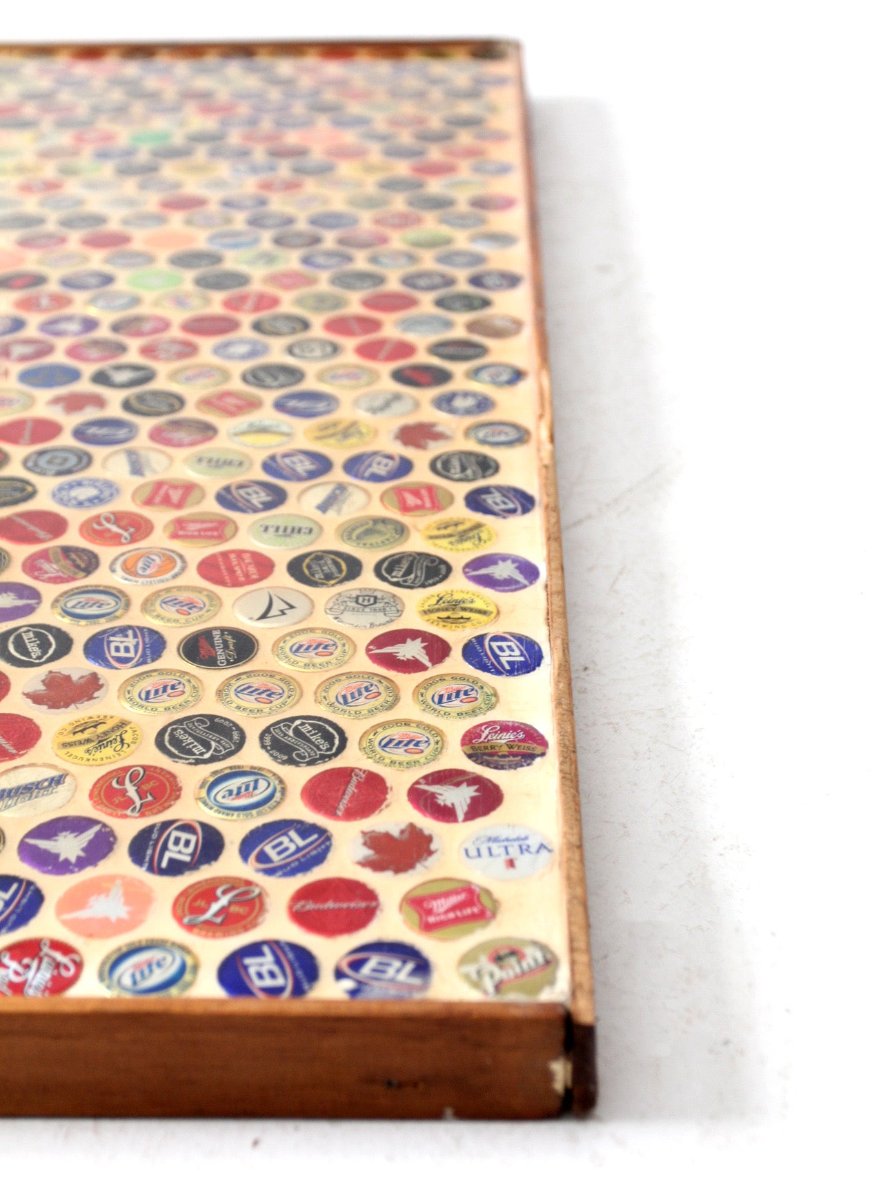 vintage beer bottle cap mosaic wall art or tabletop