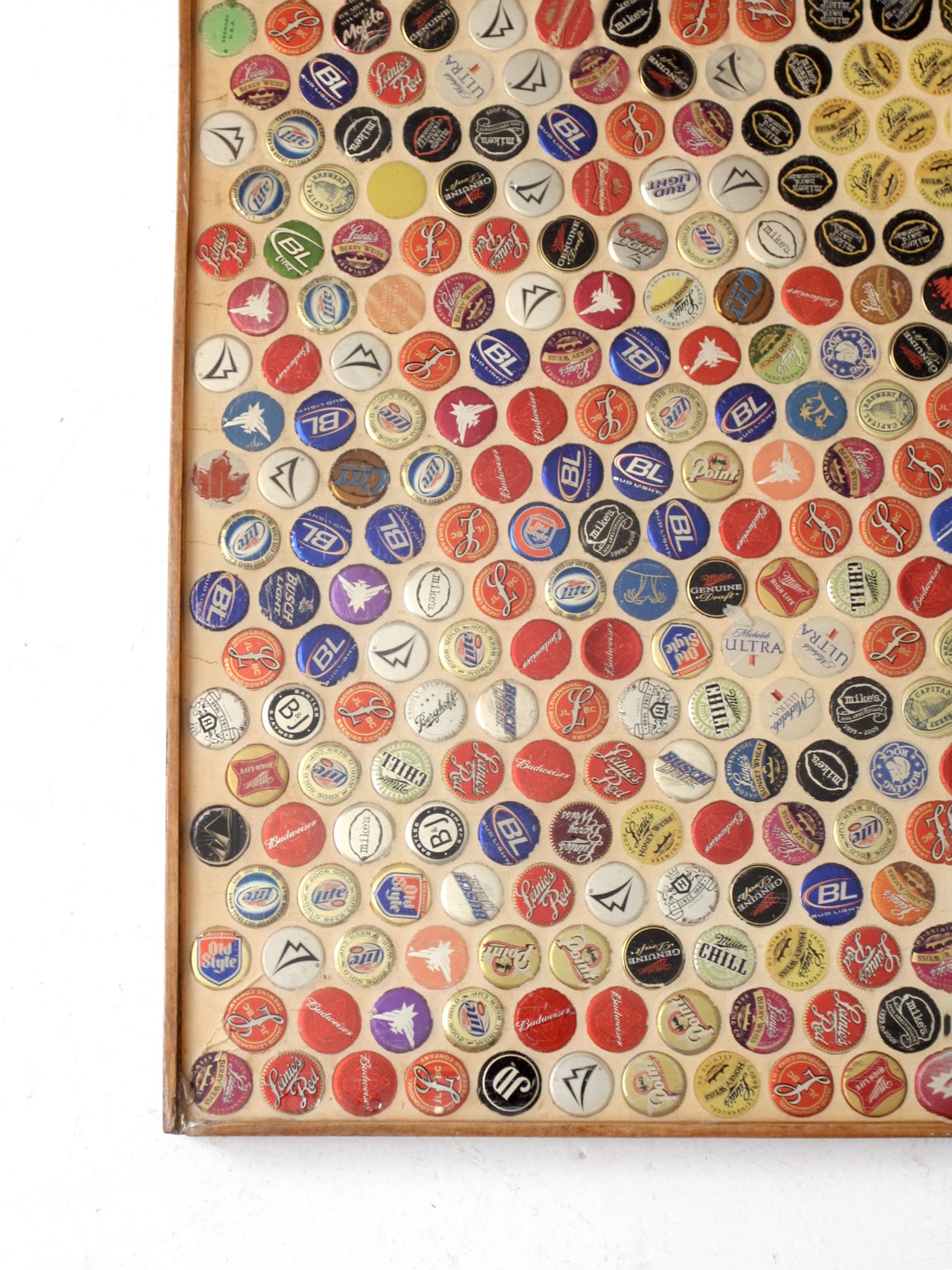 vintage beer bottle cap mosaic wall art or tabletop