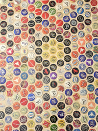 vintage beer bottle cap mosaic wall art or tabletop