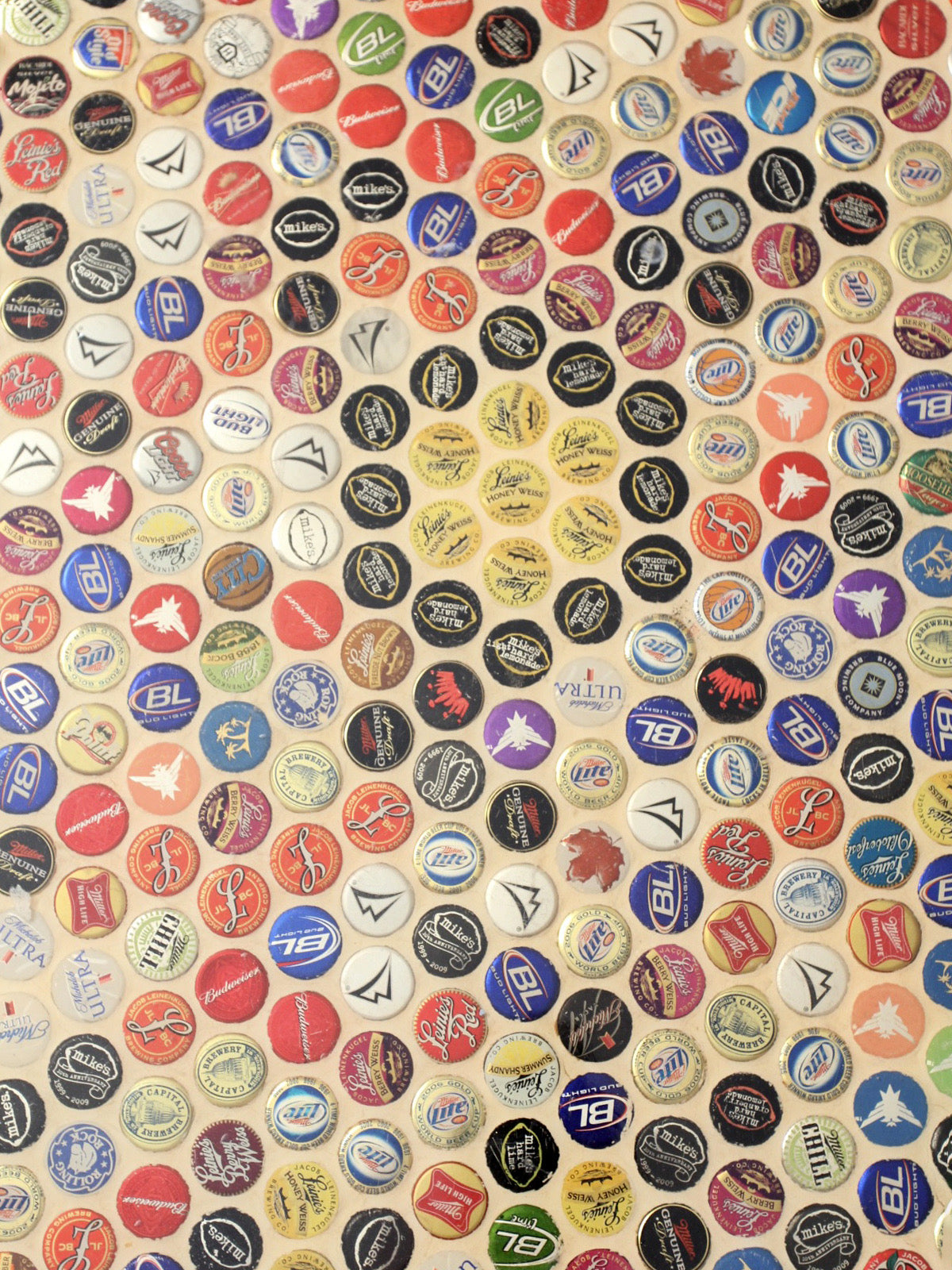 vintage beer bottle cap mosaic wall art or tabletop