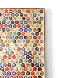 vintage beer bottle cap mosaic wall art or tabletop