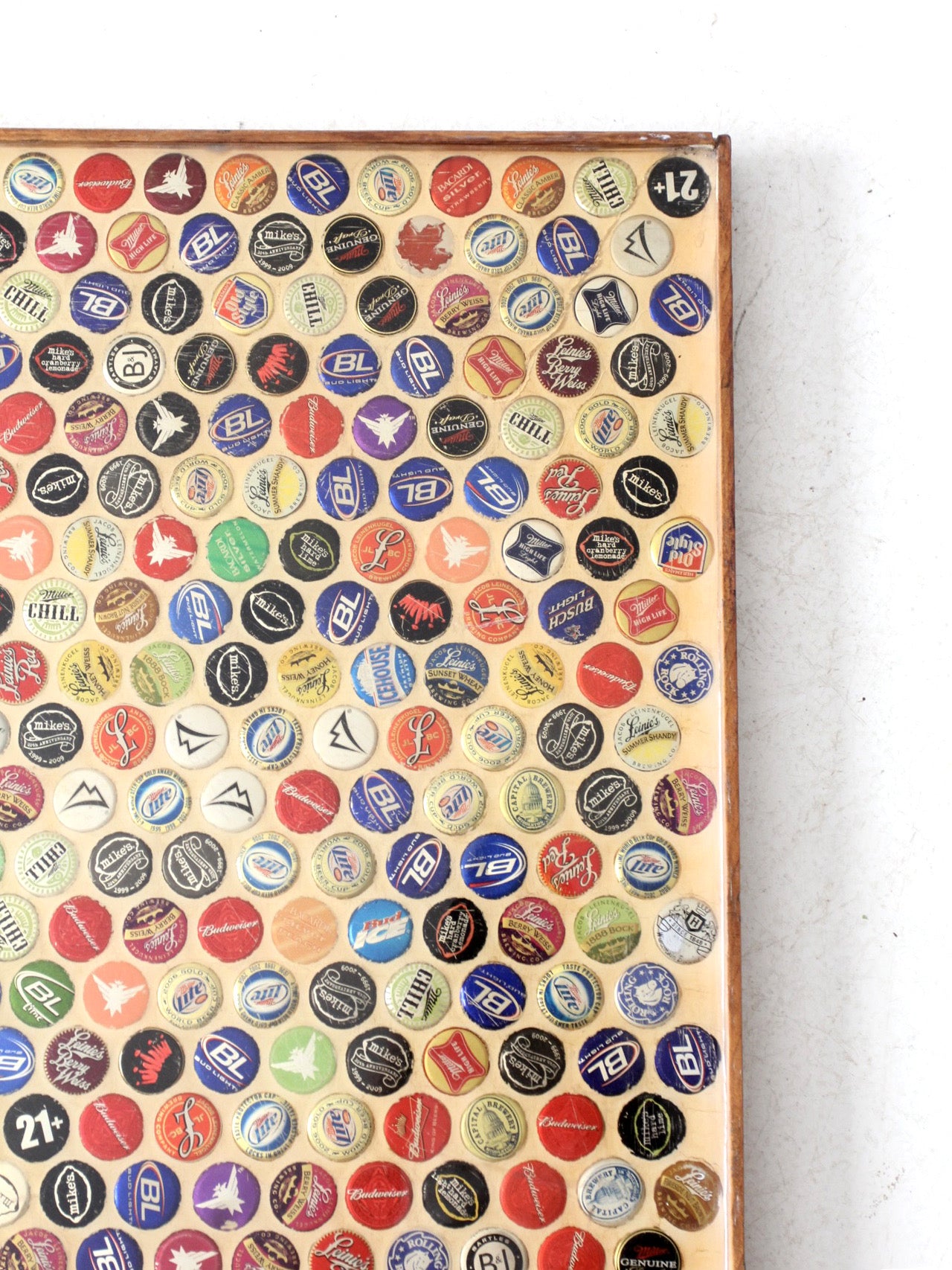 vintage beer bottle cap mosaic wall art or tabletop