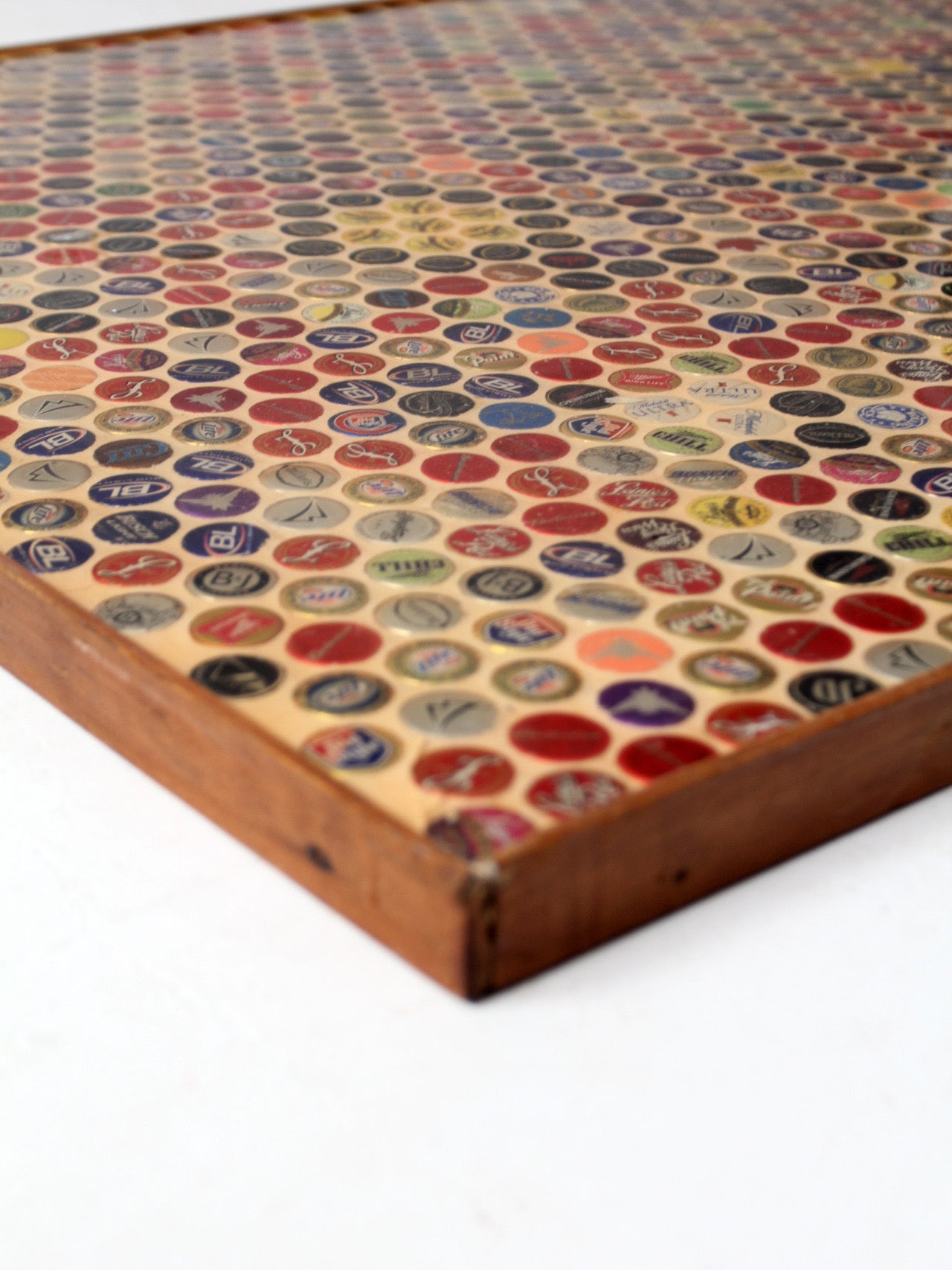 vintage beer bottle cap mosaic wall art or tabletop