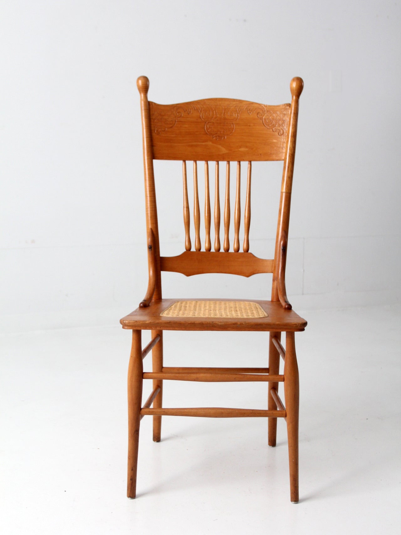 antique press back dining chair