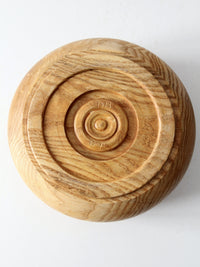 vintage handmade wood bowl with lid