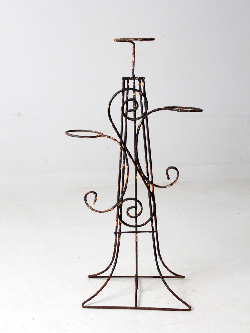 vintage wrought iron plant stand