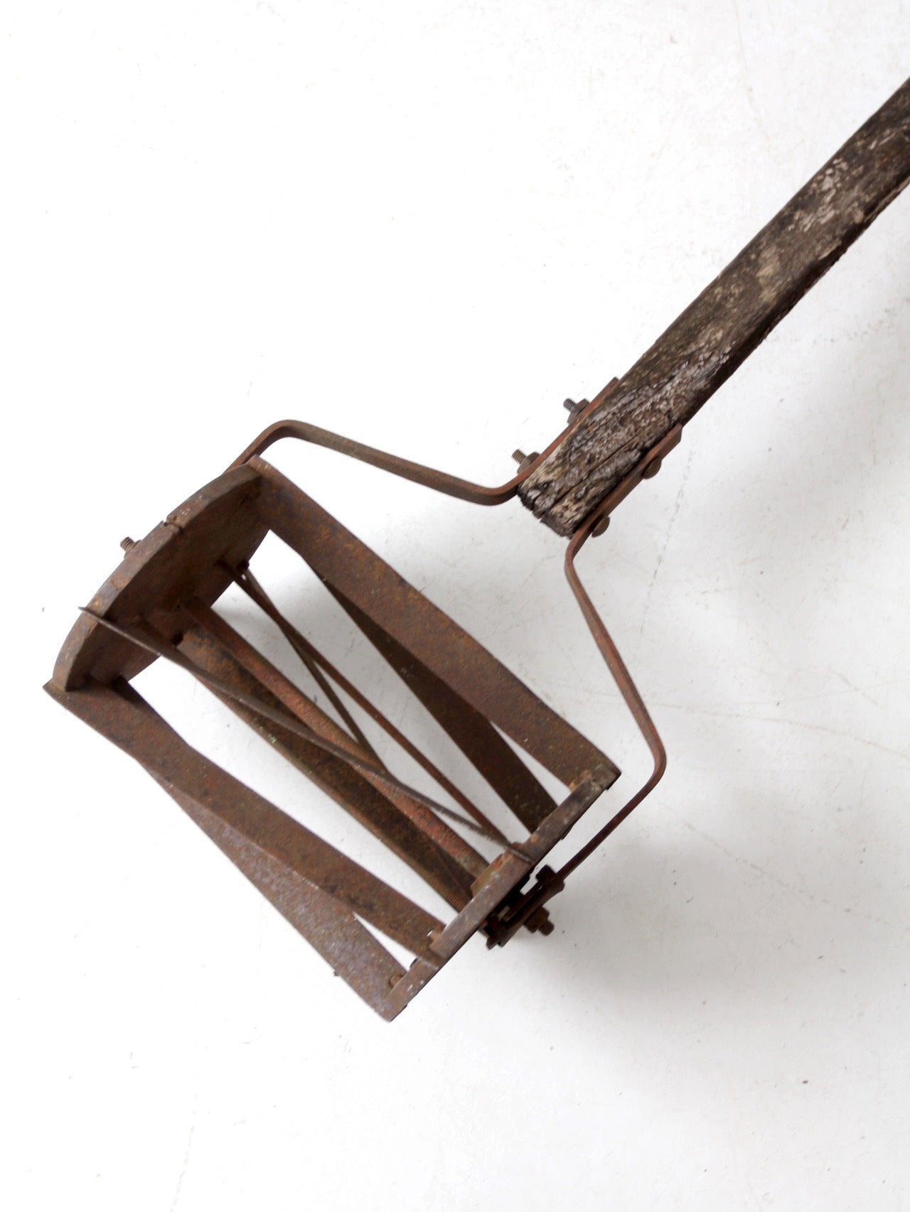 antique push reel mower