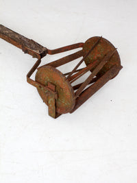 antique push reel mower