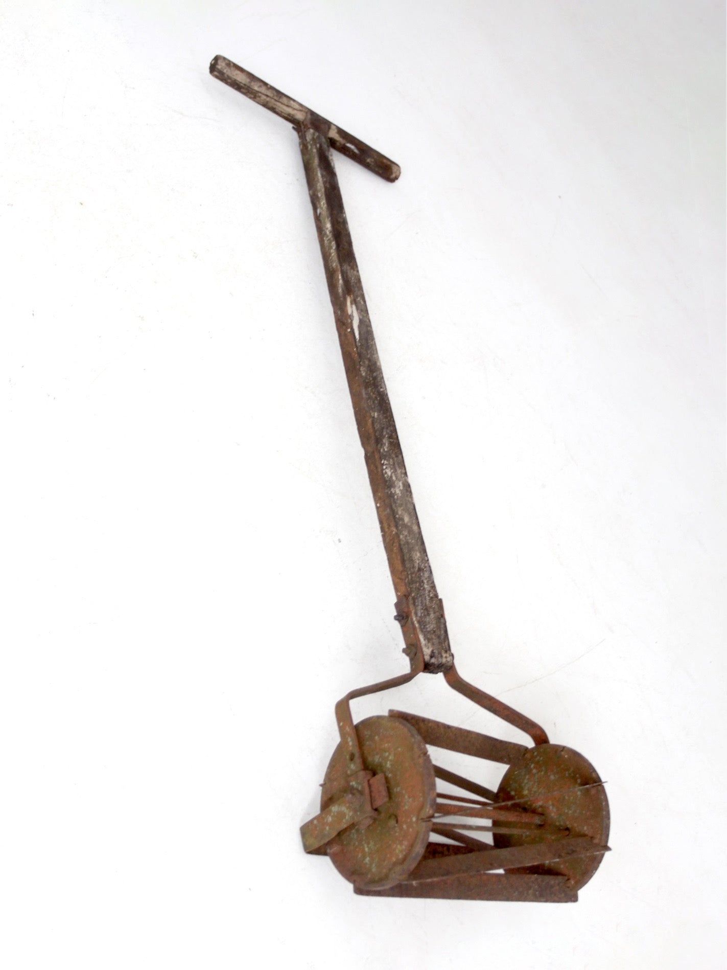 antique push reel mower