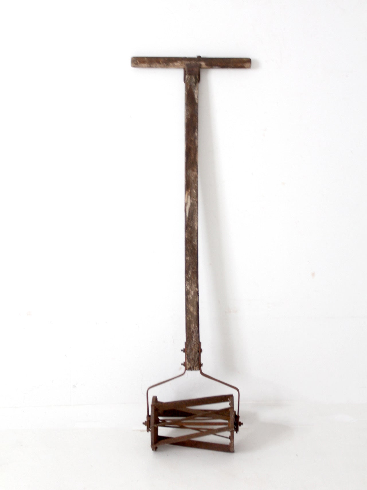 antique push reel mower