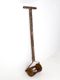 antique push reel mower