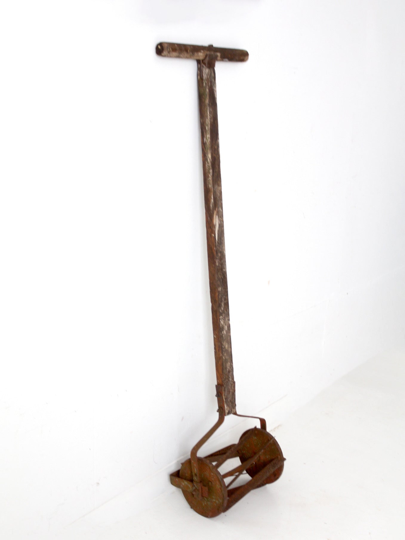 antique push reel mower
