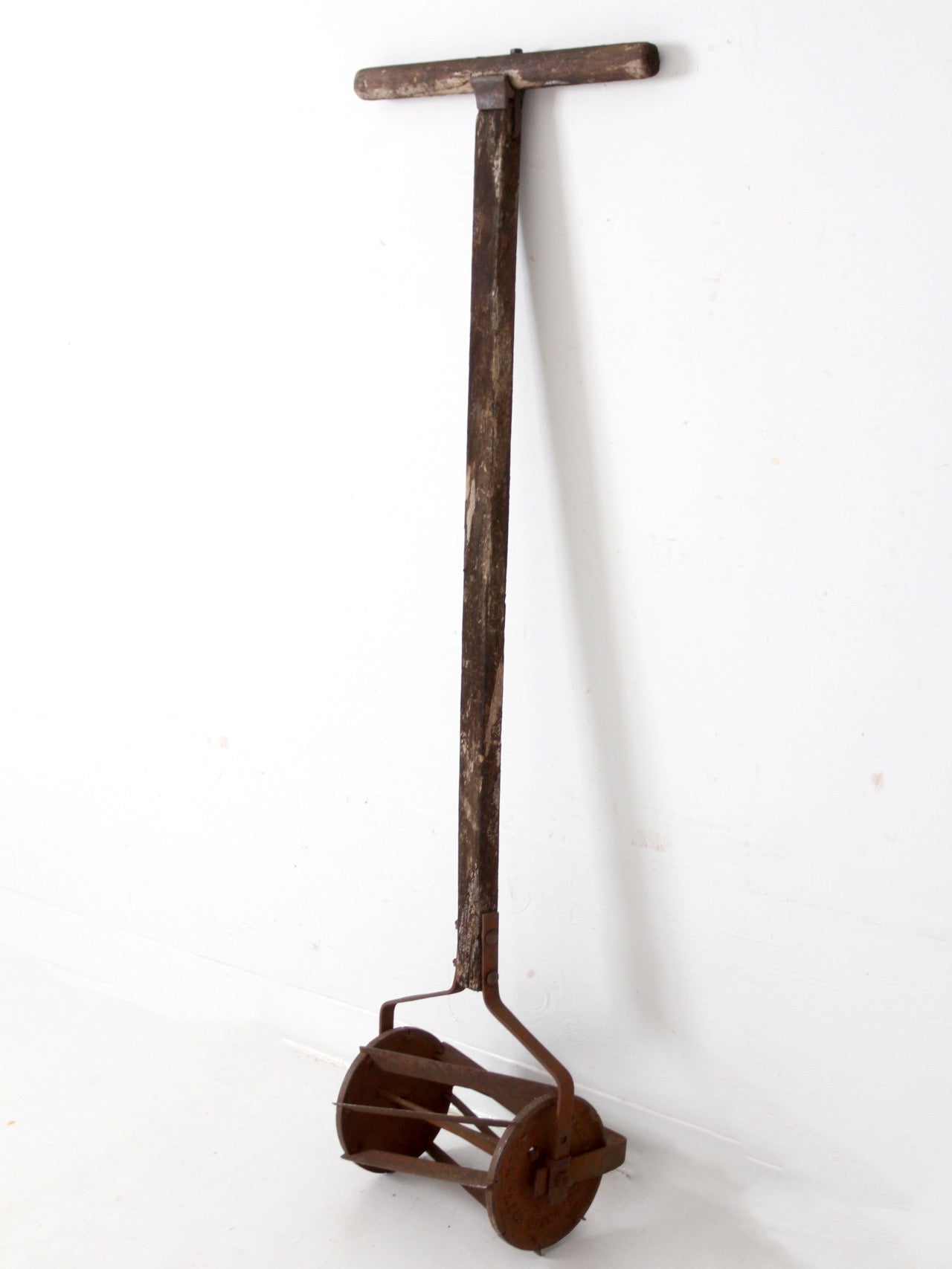 antique push reel mower