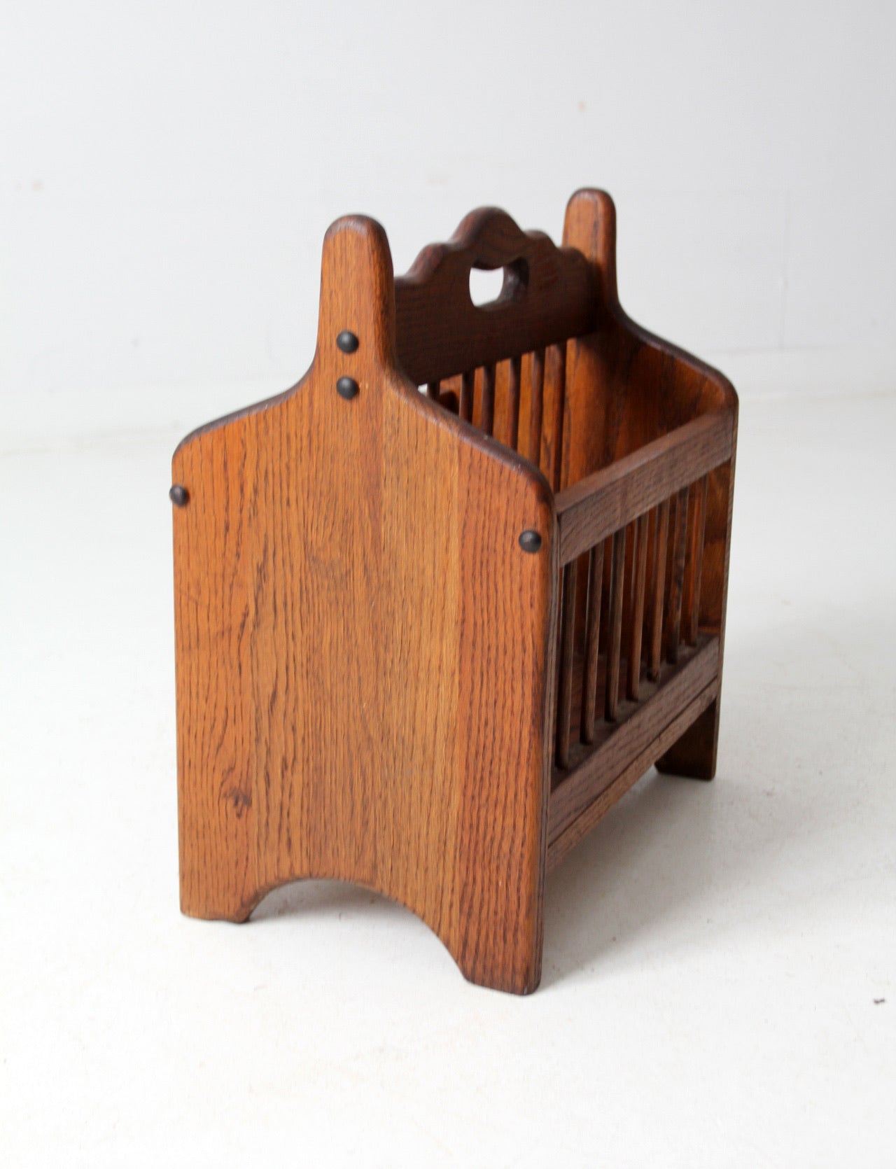 vintage wooden magazine rack
