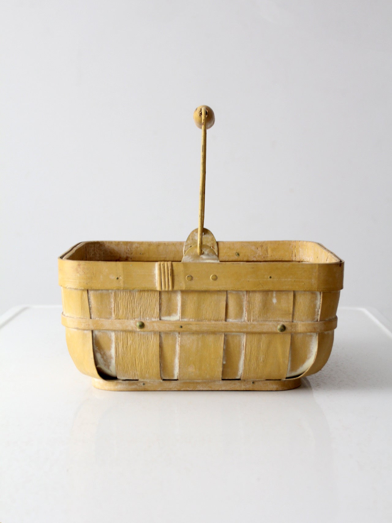 antique mustard splint weave basket