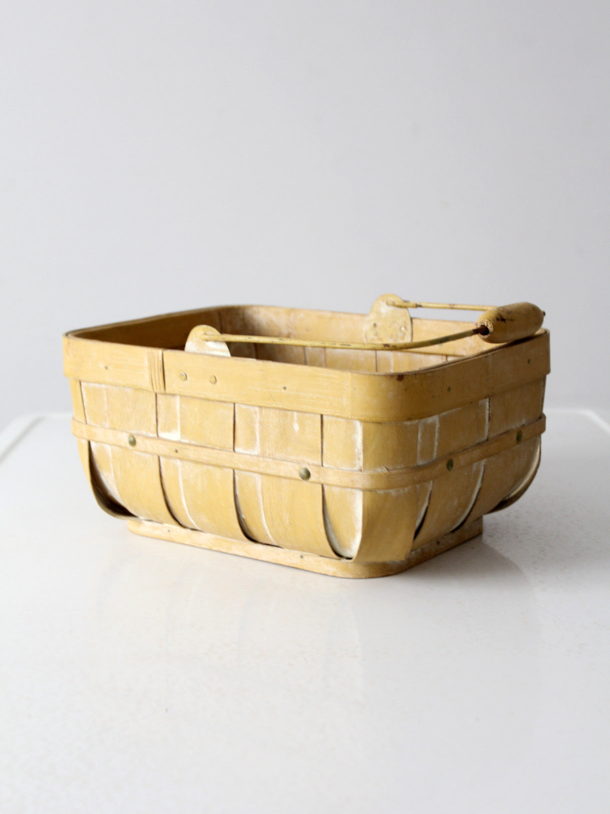 antique mustard splint weave basket