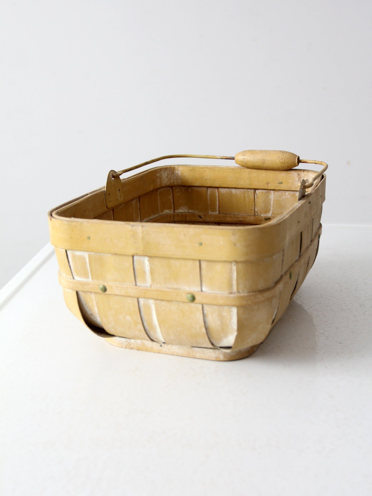 antique mustard splint weave basket