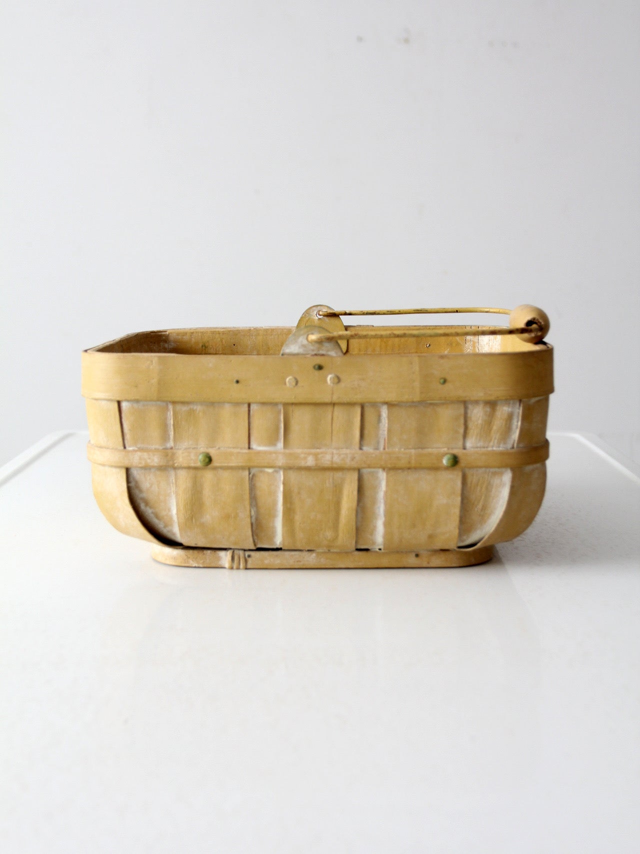 antique mustard splint weave basket