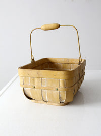 antique mustard splint weave basket