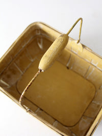 antique mustard splint weave basket