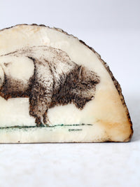 vintage bison painting