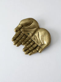 mid-century brass cupped hands